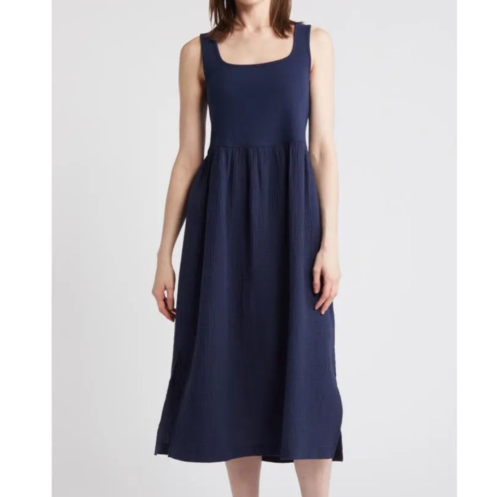 Madewell Navy Blue Midi Tank Dress